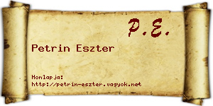 Petrin Eszter névjegykártya